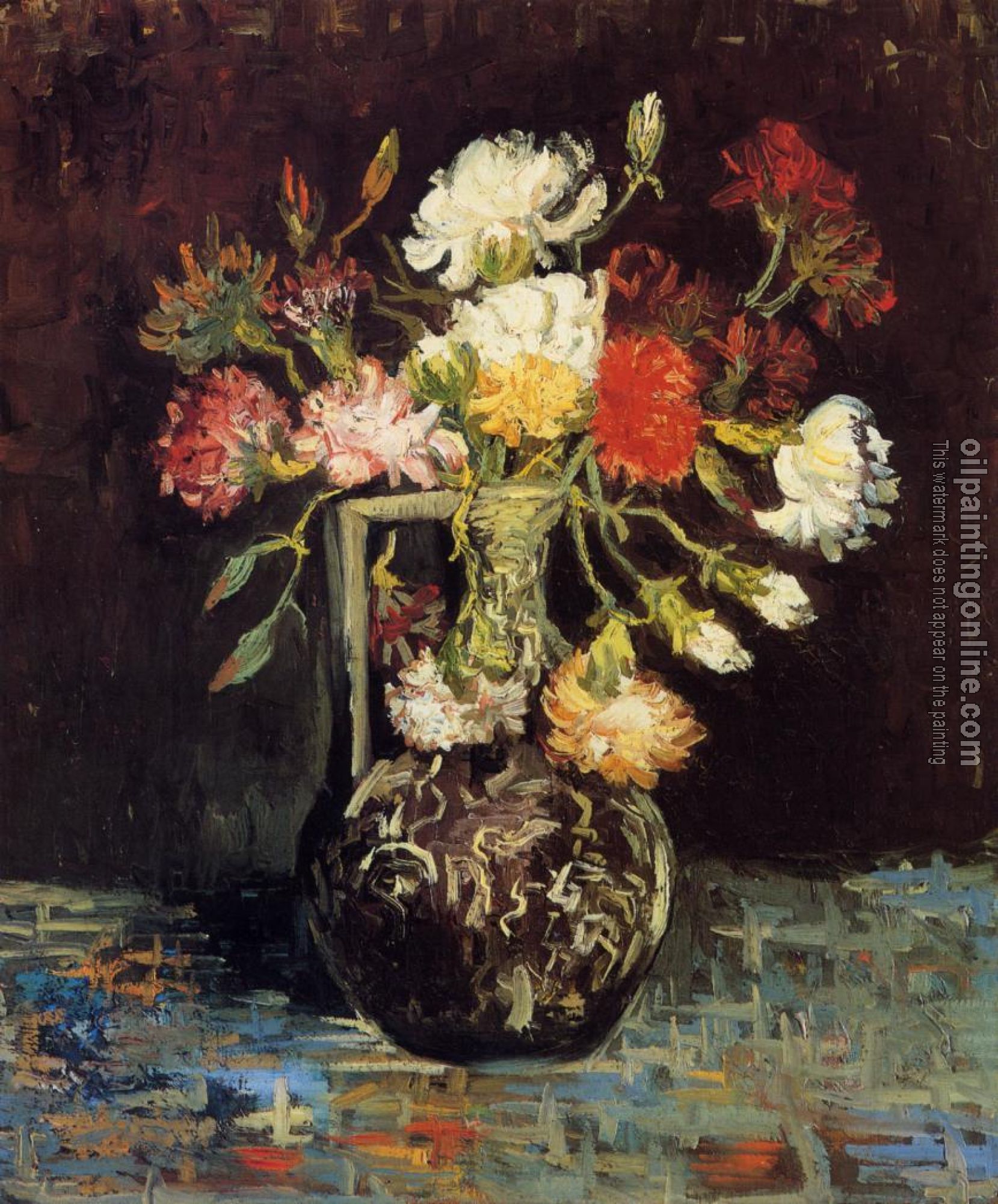 Gogh, Vincent van - Vase with White and Red Carnations